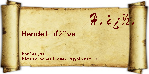 Hendel Éva névjegykártya